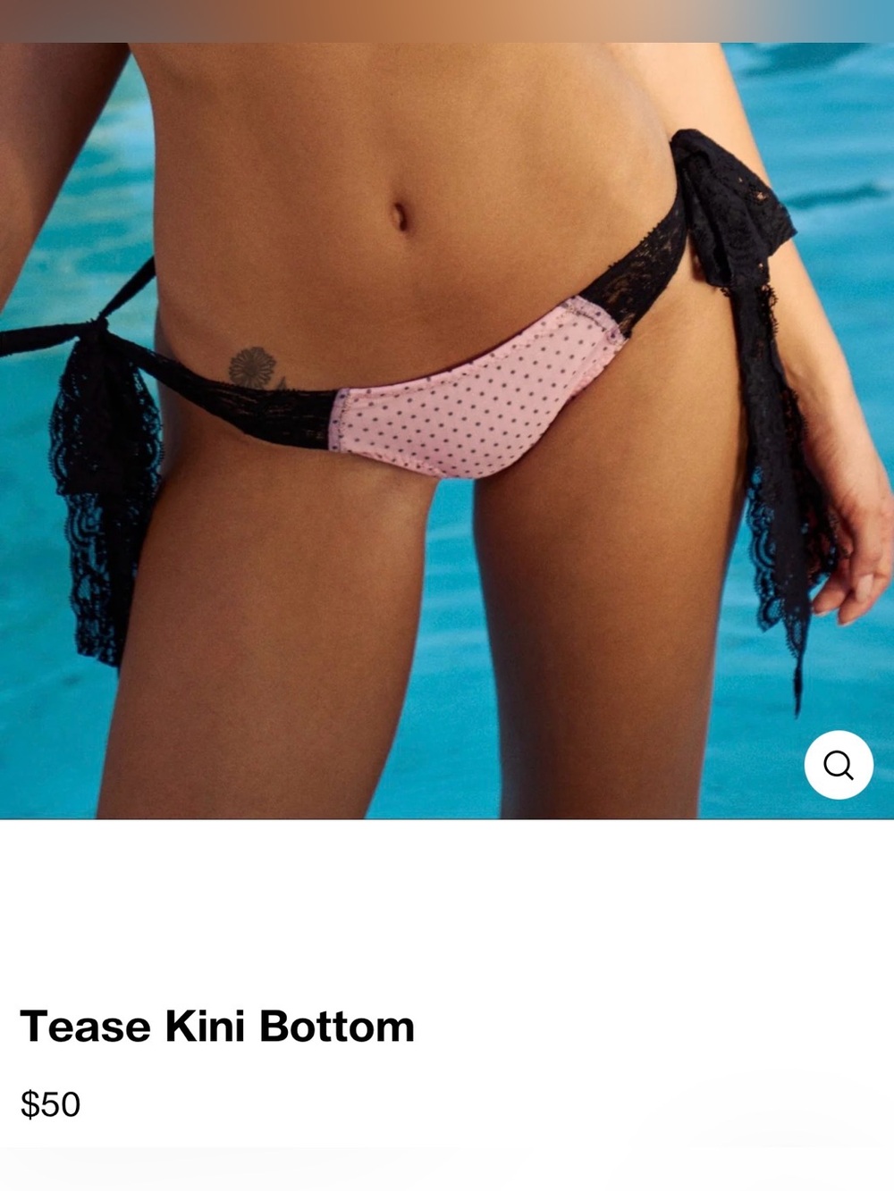 KIKI THE BRAND Tease Kini Top & Bottom Bikini SET - Black Lace Triangle Bikini - Picture 9 of 9